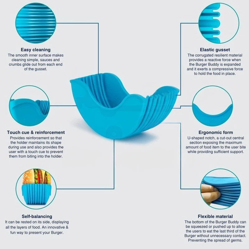 Silicone Reusable Mess-Free Burger Holder gallery