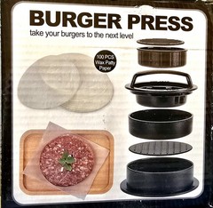 3-in-1 Burger Press Patty Stuffed Hamburger Maker Kit & 100 Wax Papers (wr3)