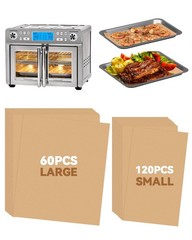 60PCs Large+120PCs Small for Emeril Lagasse 25QT, Unbleached Parchment Paper