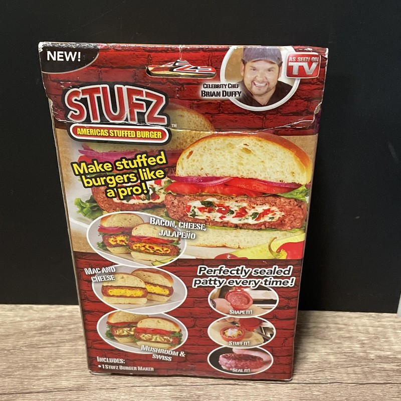 STUFZ Stuffed Hamburger Maker Stuffed Patty Press BBQ TV NIB gallery