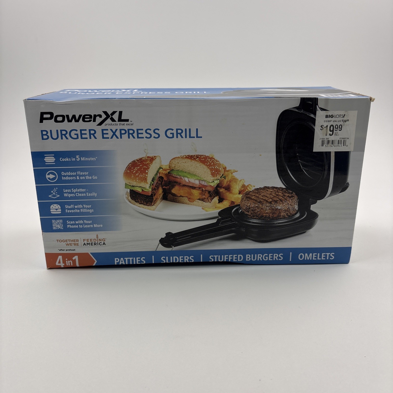 PowerXL 4 in 1 Burger Express Grill Electric Nonstick Indoor Black New gallery
