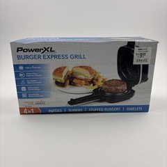 PowerXL 4 in 1 Burger Express Grill Electric Nonstick Indoor Black New