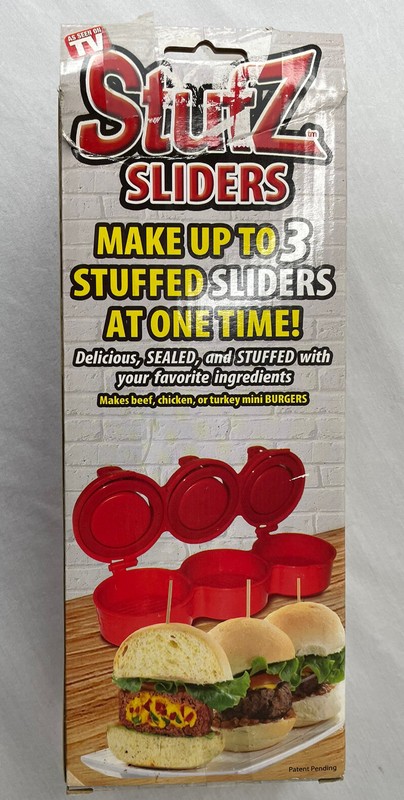 Stufz Sliders Burgers Press Sealed Sliders Patty Maker 3 At Once As Seen On TV gallery