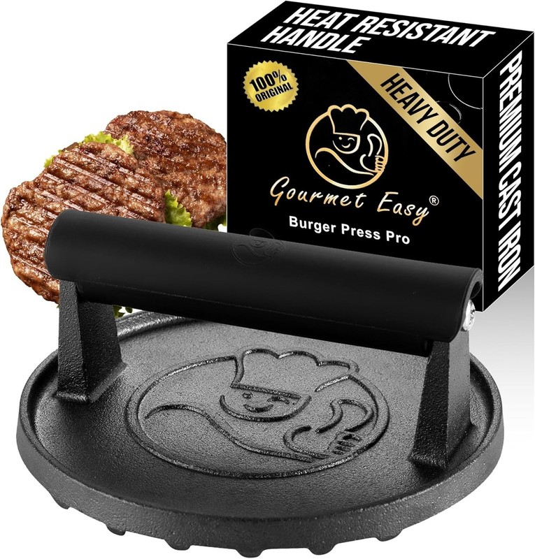 Smash Burger Press for Griddle, 5- , 2 lb Heavy Duty Burger Smasher Tool with... gallery