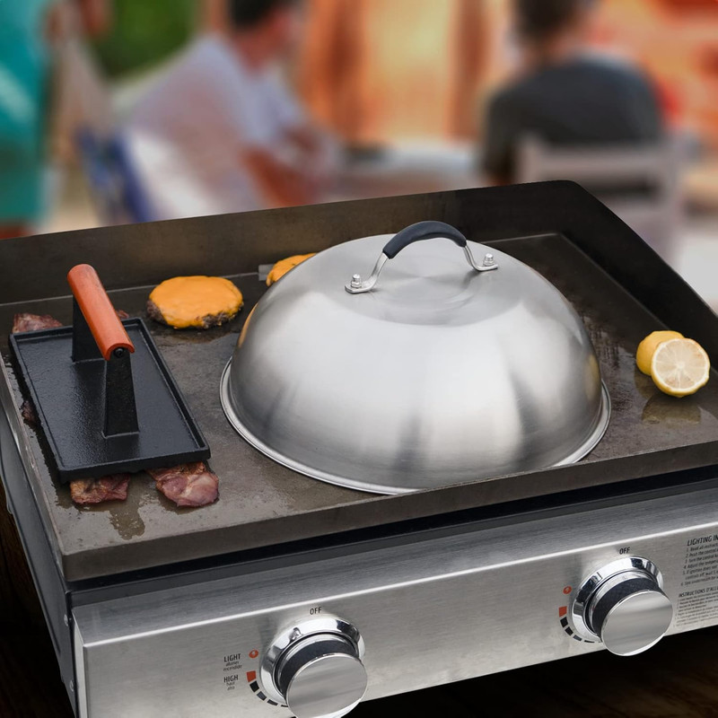 12" Melting Dome Cast Iron Griddle Burger Bacon Press Accessories for Blackstone gallery