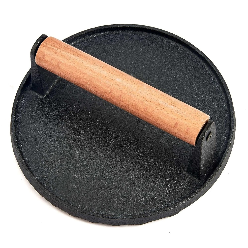 Cast Iron Smash Burger Press 7 Inch Heavy Duty Hamburger Weight Tool Leonyo