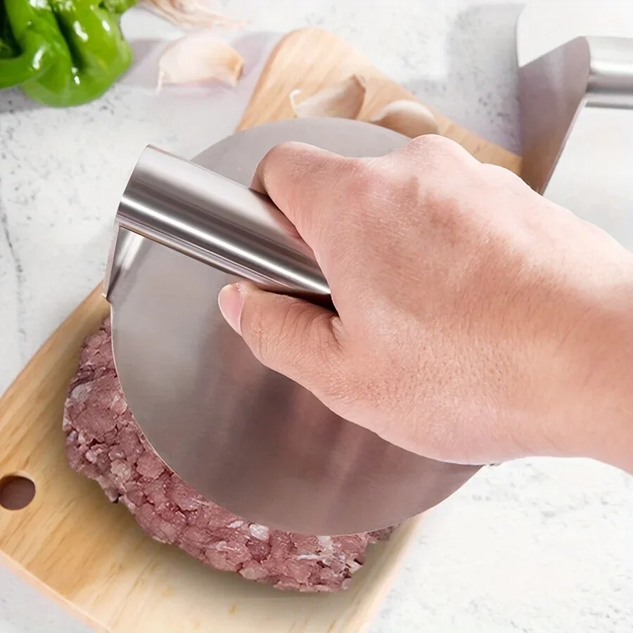 Stainless Steel Burger Press Patty Maker Round Meat Masher for Grill & Kitchen gallery