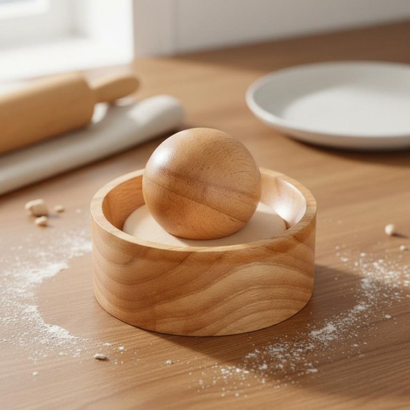 Wooden Dumpling Wrapper Press Quick Shaping Wooden Pastry Presser Polished gallery