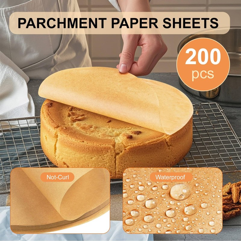 200Pcs 8-Inch Round 8" -200 Pack Unbleached, Parchment Unbleached gallery