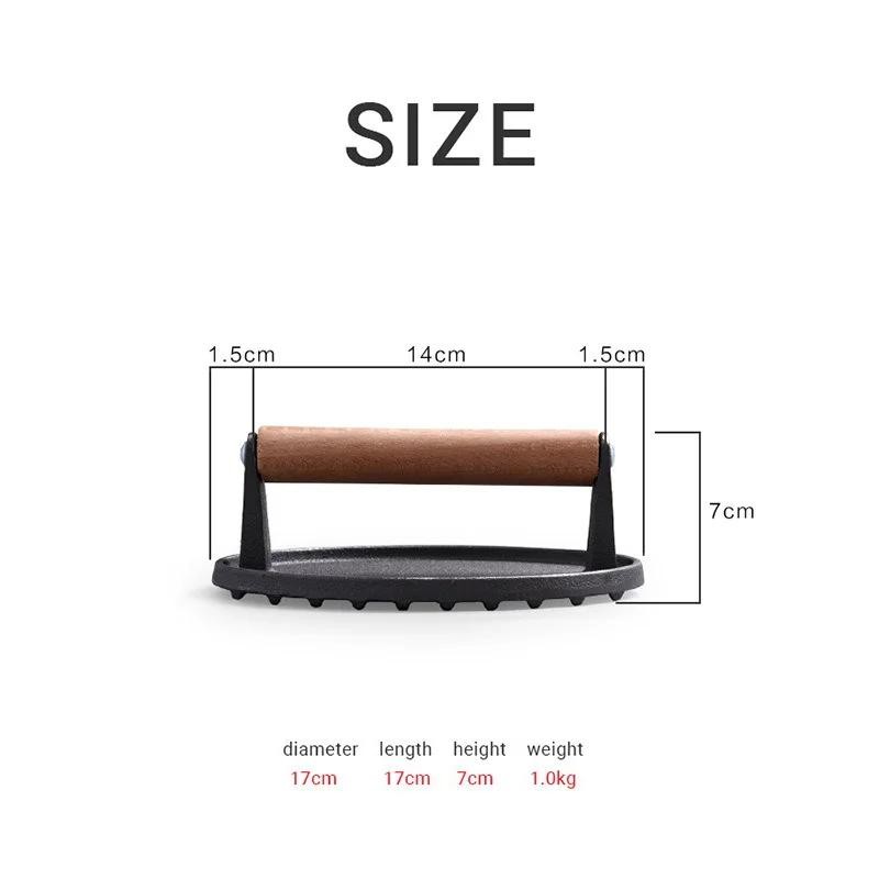 Steak Burger Press Round Rectangular Uncoated Heavy-duty Meat Press Iron gallery