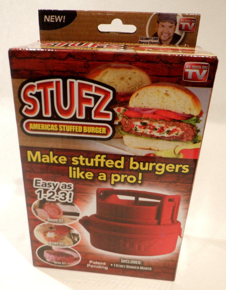 STUFZ Burger Press As seen On TV, Make Stuffed Burgers Like a Pro-New Sealed Box