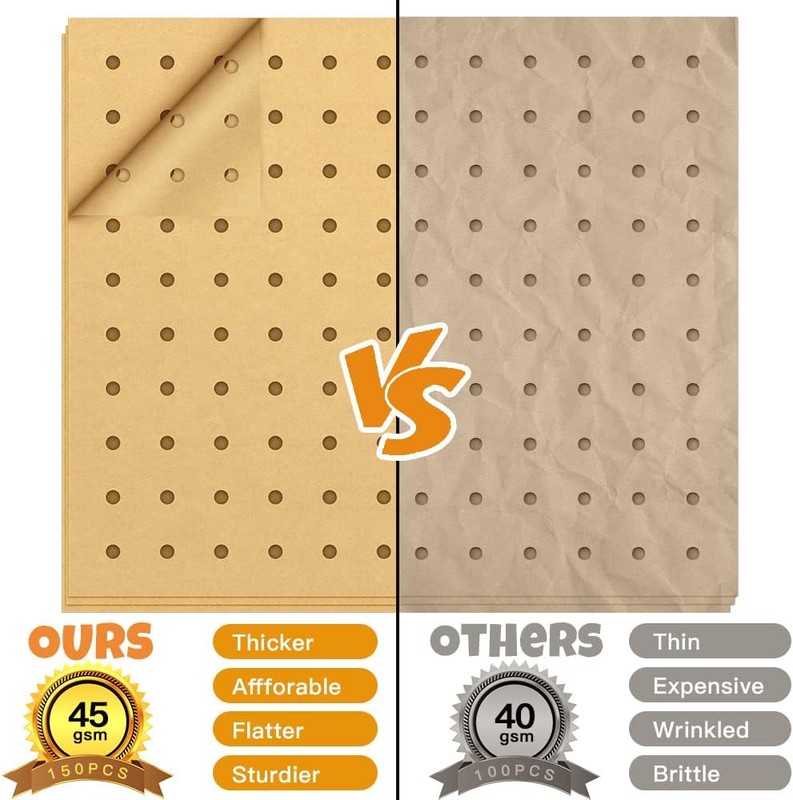 Air Fryer Disposable Parchment Paper Liners: 150pcs 9x11inch, Unbleached gallery