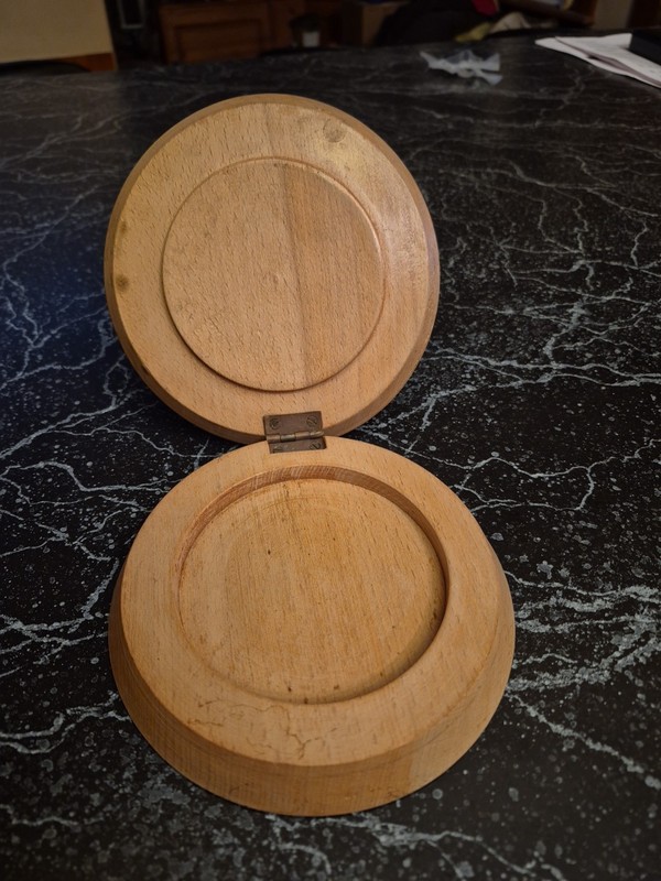 Vintage Wood Hinged Hamburger Press Made In Japan gallery