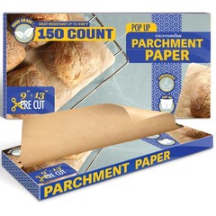 Stock Your Home 150 Ct Unbleached Parchment Paper Sheets, 9″x13”, Kraft Brown