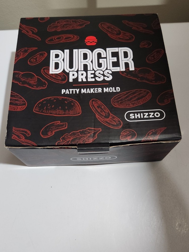 SHIZZO Smash Burger Press Kit 7' Heavy Duty Cast Iron Bacon Smasher with 50 Patt