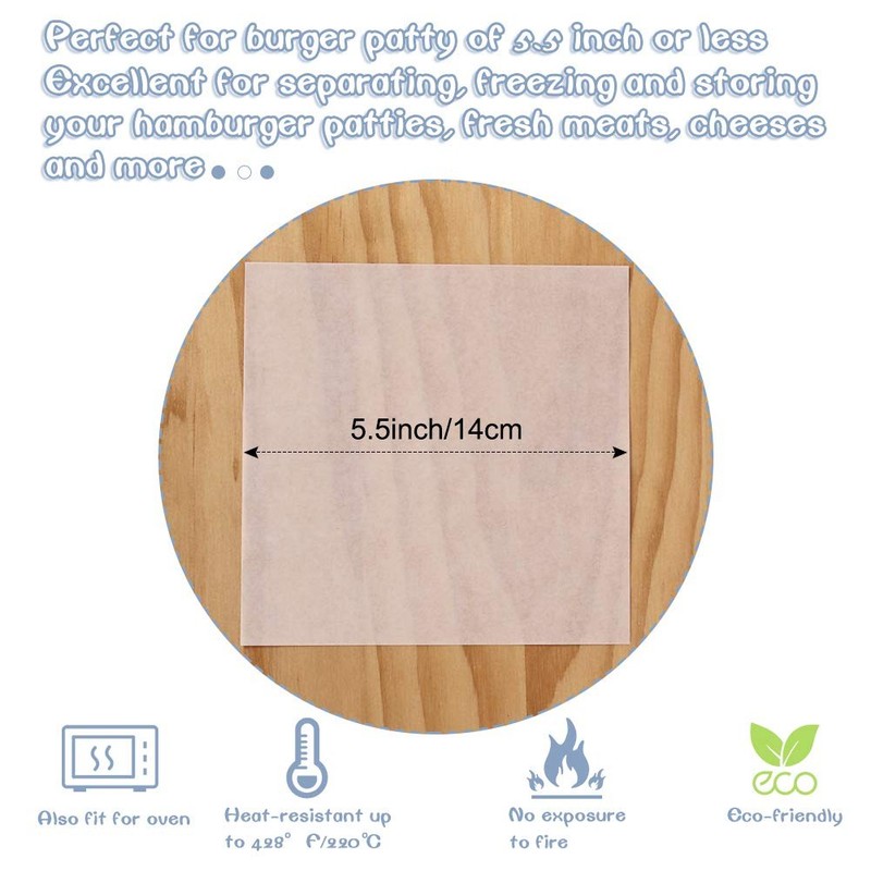 Burger Patty Paper, 5.5 x 5.5in, Set of 300, Paper inch, White gallery