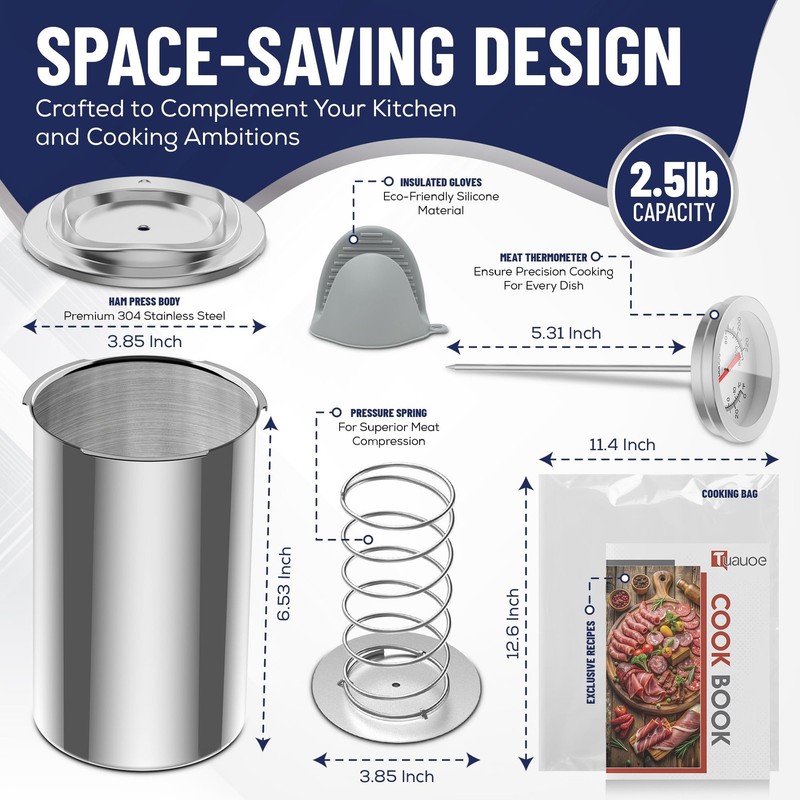 Deli Meat Press Stainless Steel Lunch Meat Maker 2.5Lb Capacity Healthy Homemade gallery