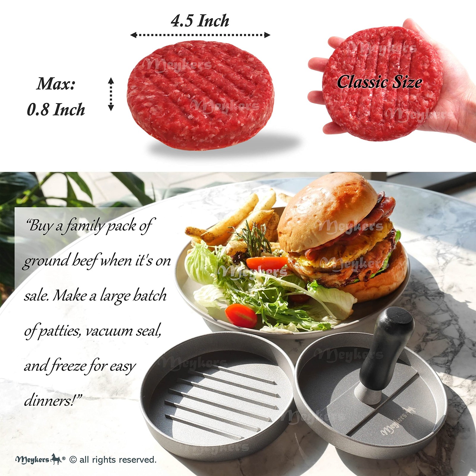 Hamburger Patty Press 100 Patty Papers Meat Burger Maker Mold HeavyDuty NonSti gallery
