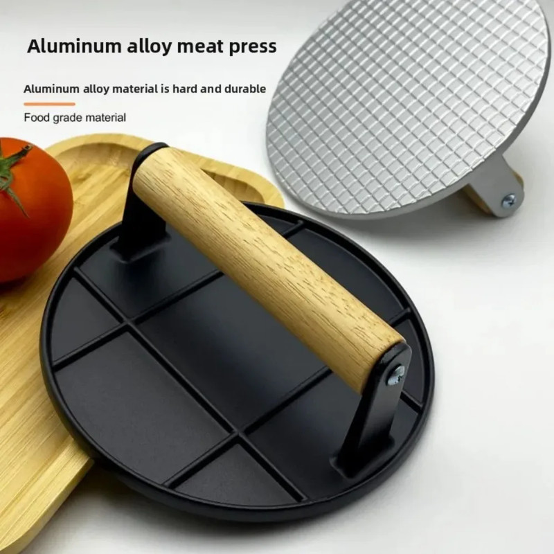 Aluminum Alloy Meat Press Manual Burger Press Non Stick round Meat Patty Burger gallery