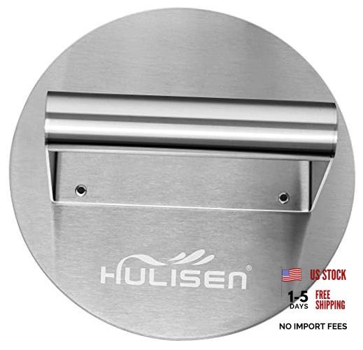 Stainless Steel Burger Press Round Burger Smasher, Professional 6.2 inch