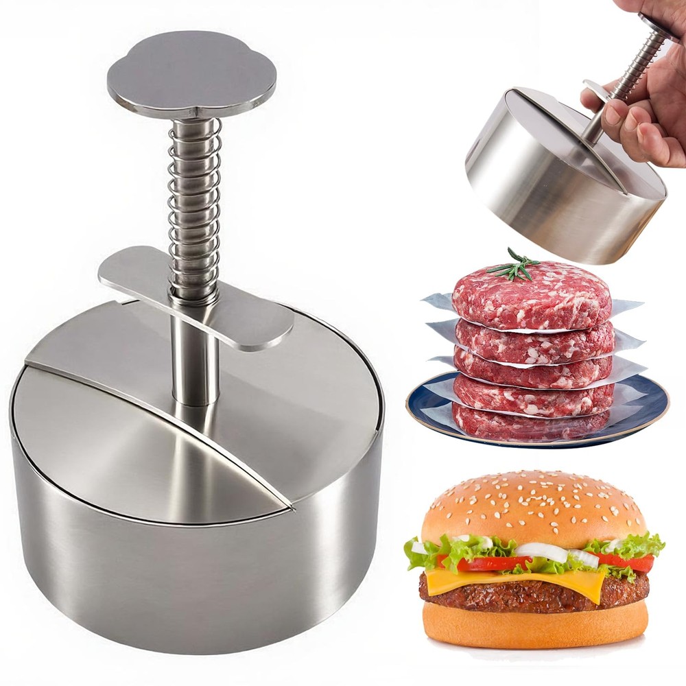 304 Stainless Steel Heavy Duty Burger Press Maker With 150 PCS Patty Paper