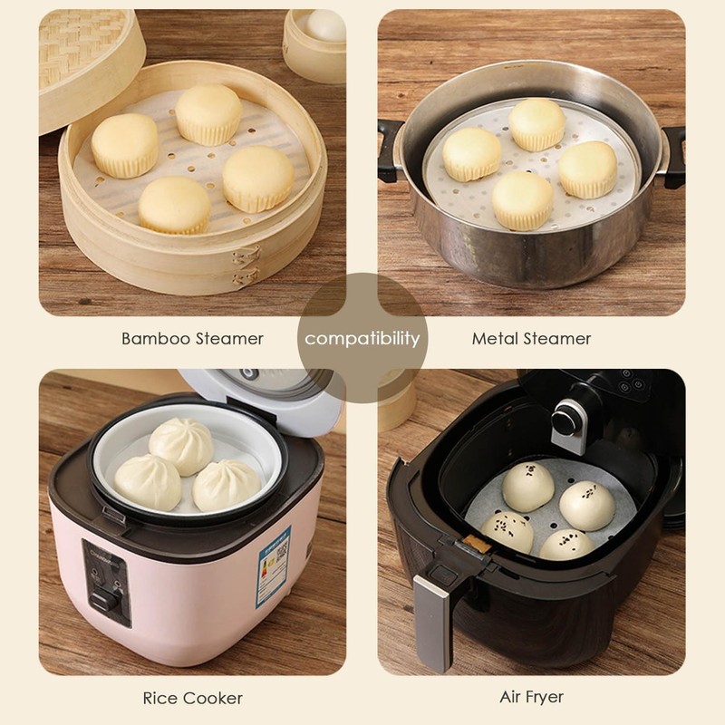 100pcs 11 Inch Round Air Fryer Liners, Fits 12-Inch 12 Inch, Steamer Liner gallery