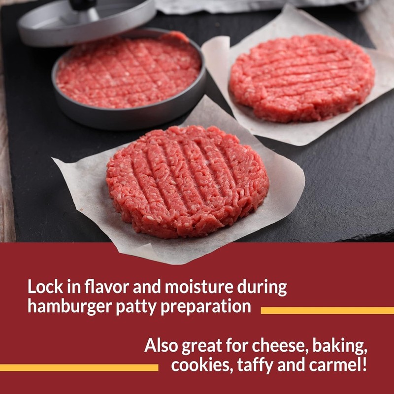 250 Pack 4.75" x 5" Hamburger Patty Paper - Non-Stick Wax Sheets for Meats gallery