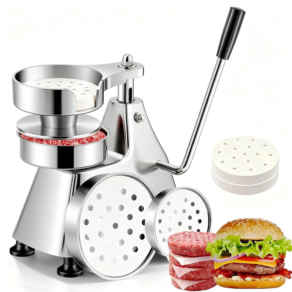 3 in 1 Commercial Burger Patty Maker 4/5/6 Inch Hamburger Press - Heavy Duty ...