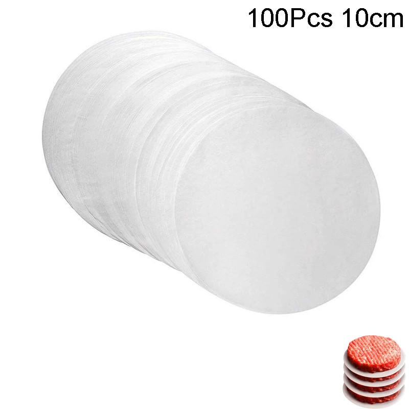 100Pc 10/11.4/15.3Cm Hamburger Patty Paper - Wax Papers to Separate Frozen Press gallery
