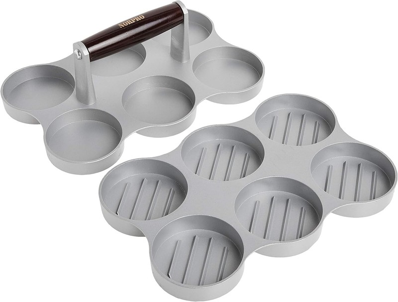 Norpro 6 Cavity Cast Aluminum 2 oz Mini Burger Press gallery