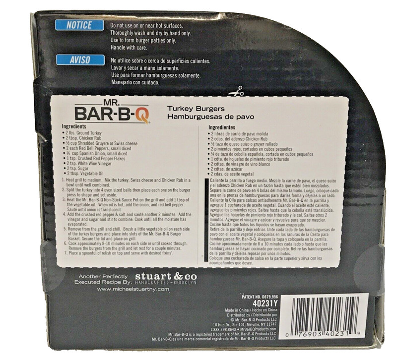 MR. BAR-B-Q Burgers On The Go Burger Press Storage Container 12pc Set NEW gallery
