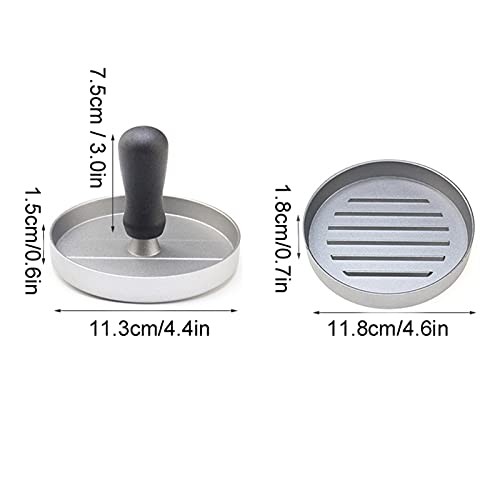 AMZCHEF BURGER MAKER ALUMINUM DIE CASTING BURGER PRESS NON STICK - BLACK/SILVER gallery