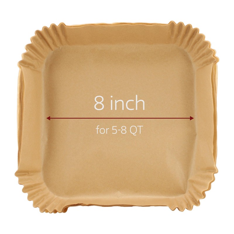 MegaChef 125 Piece 8 Inch 8 Inch, 5-8 Quart Square Air Fry Large, Brown gallery