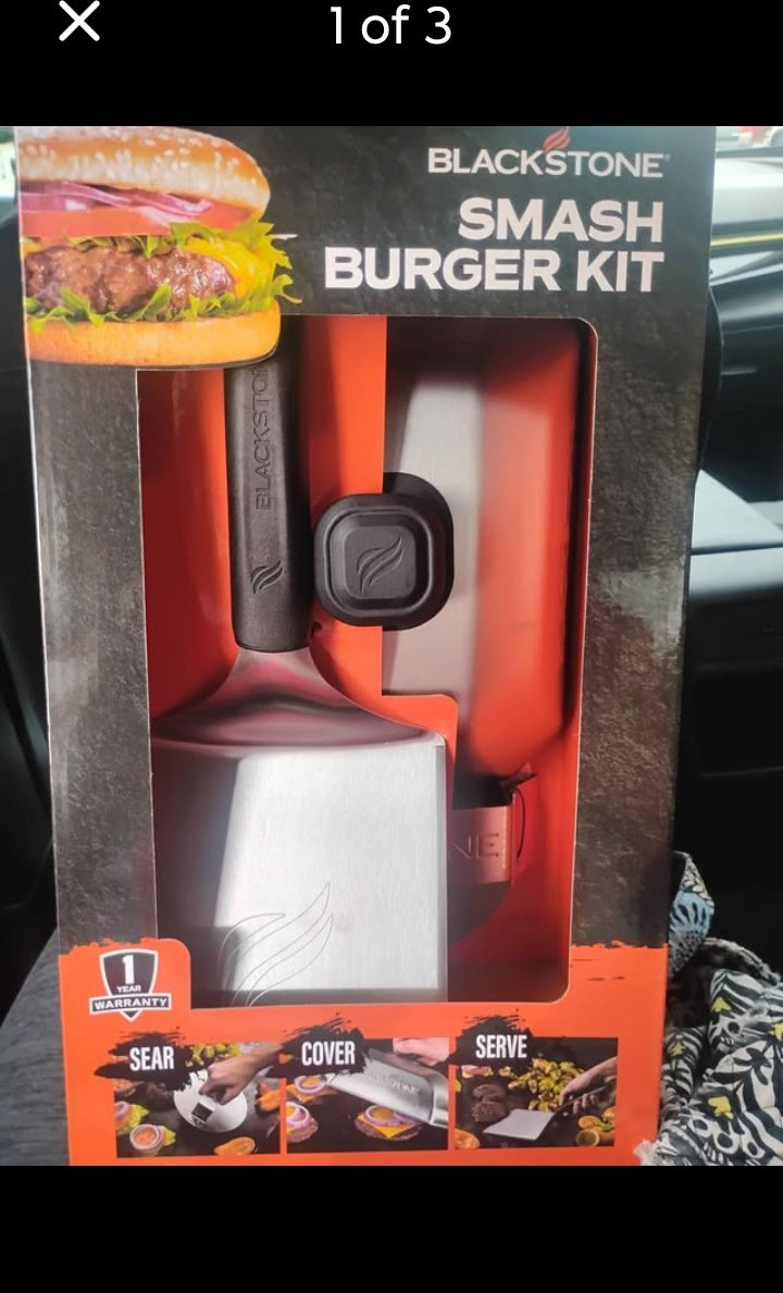 Blackstone Smash Burger Kit Press & Sear BBQ Tool Set, Large, Reusable a $90 val gallery