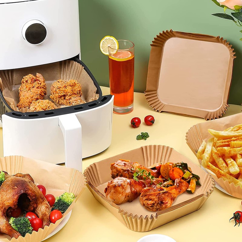 225PCS Air Fryer Liners for COSORI 6Qt, 8 Inch Square-8", Natural gallery