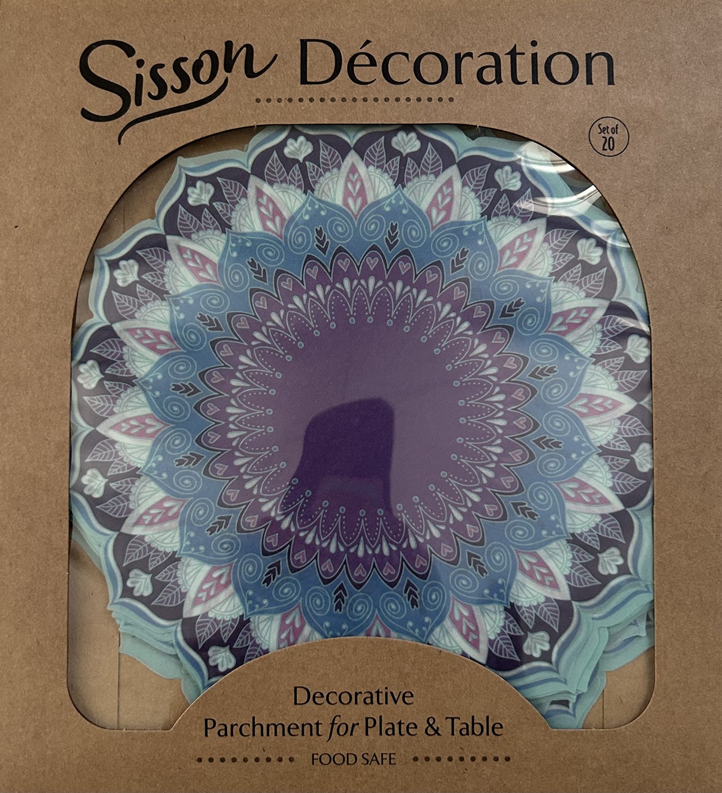 Parchment Paper Doilies, for Cheese & Charcuterie 6 ½ inches, Mandala 6 gallery