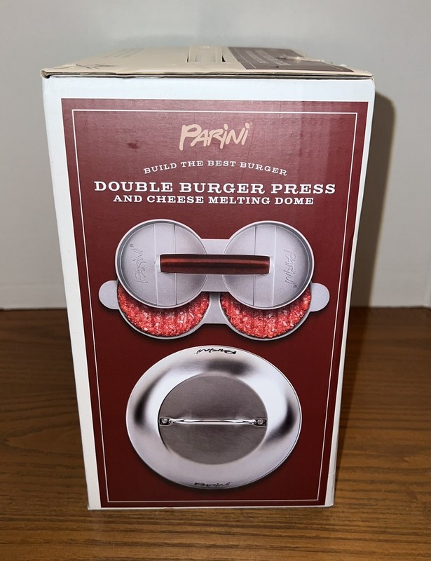 Parini Grilling Double Non-Stick Burger Press & Cheese Melting Dome 8.75" NIB gallery
