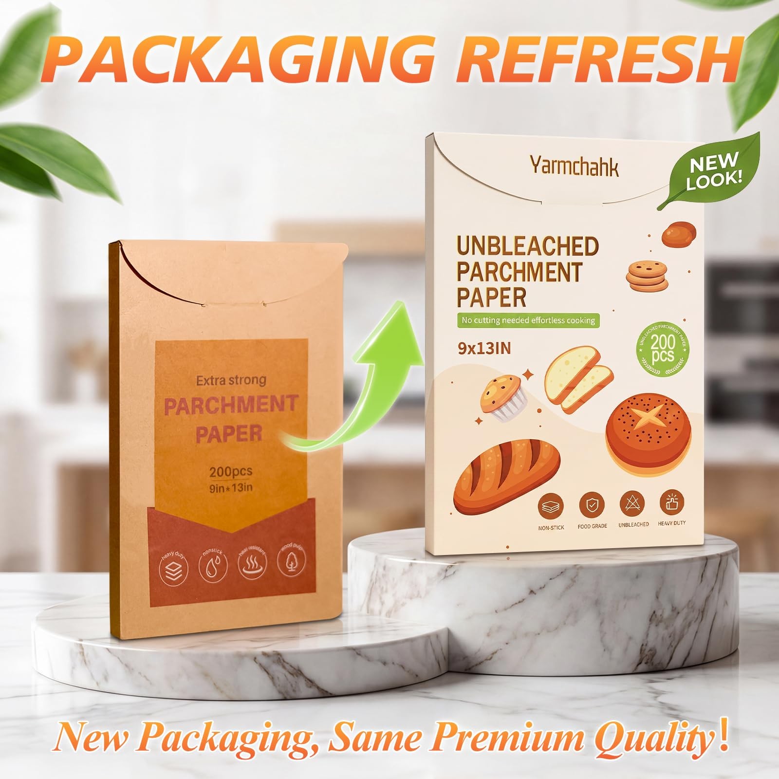 Yarmchahk 100pcs Unbleached Parchment Paper 9" x 13" - 100 Pack, gallery
