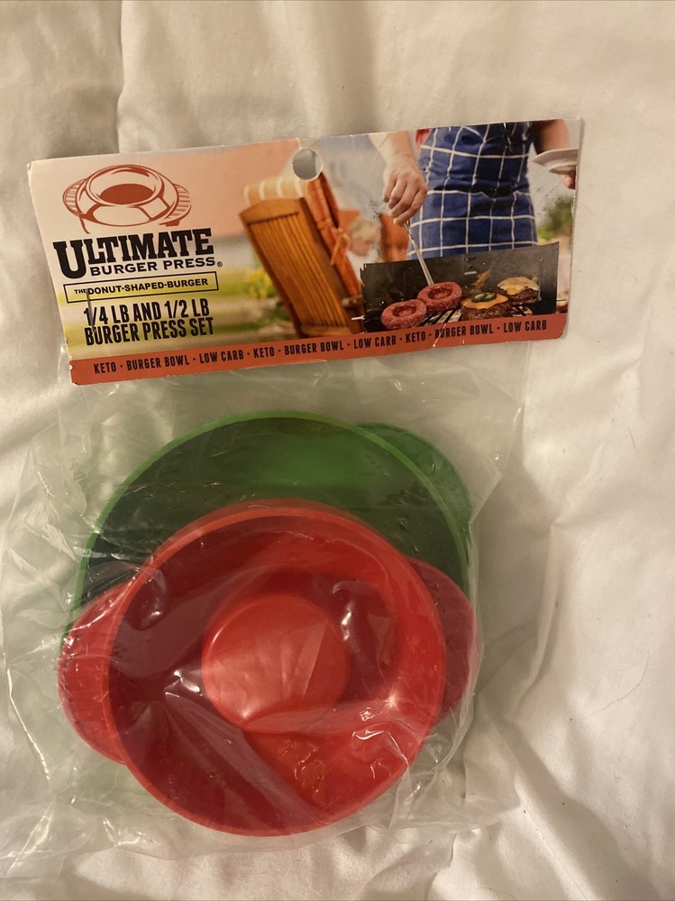 Ultimate Burger Press, The Donut Shaped- Burger 1/4 Lb And 1/2 Lb Set