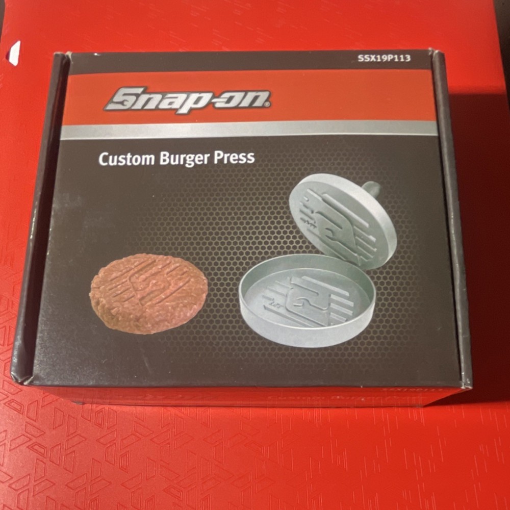 Snap-on Custom Burger Press SSX19P113 Large Metal Silver Custom Logo