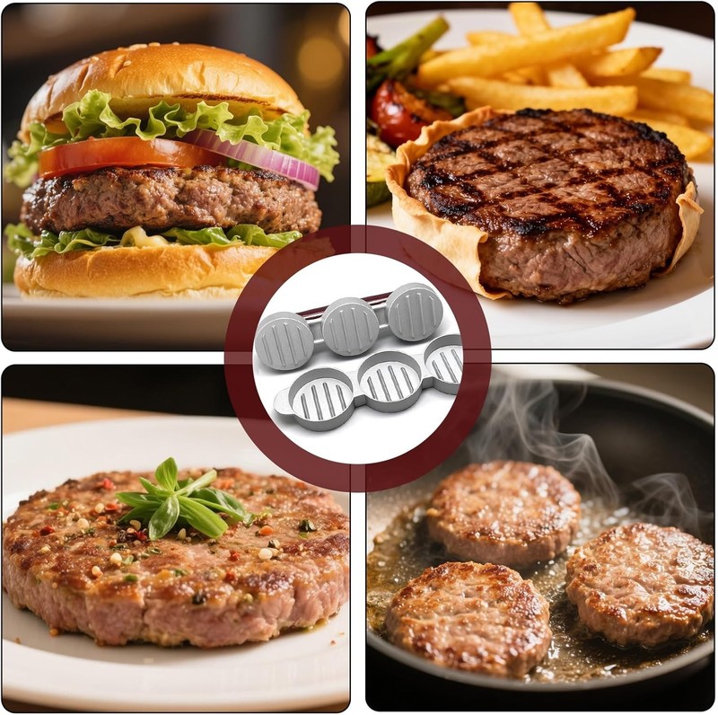Sausage Patty Press Mini Burger Press Three 2.64-Inch Molds Slider Burger Pres gallery