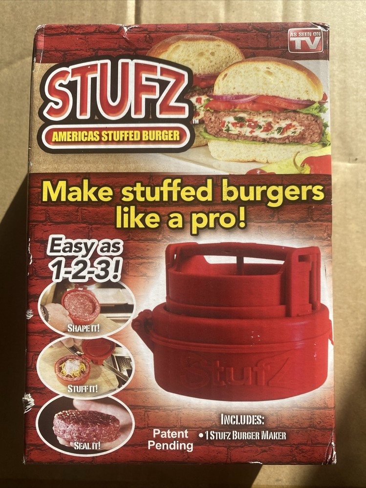 Stufz Stuffed Burger Press Hamburger Patty Maker Juicy BBQ Grill As Seen On TV