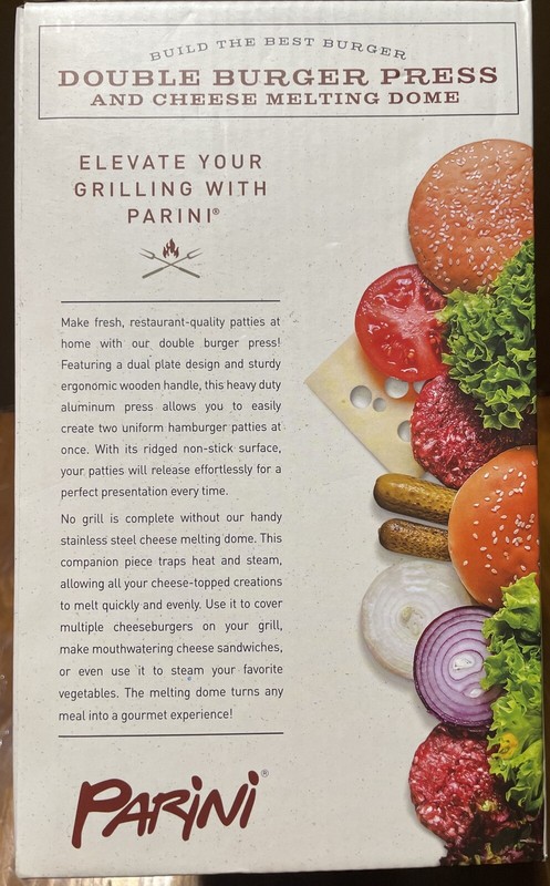 Parini Double Non-Stick Burger Press & Cheese Melting Dome 8.75" NIB. “A1” gallery