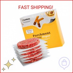 Katbite Hamburger Patty Paper 1000Pcs, 5.5″x5.5″ Non Stick Parchment Paper Squar