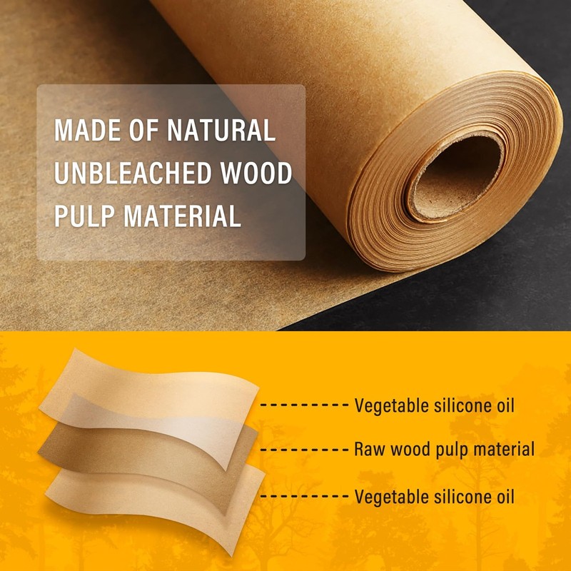 Vosda Parchment Paper Sheets for Baking 12-16 IN Precut 12x16-200pcs, Brown gallery