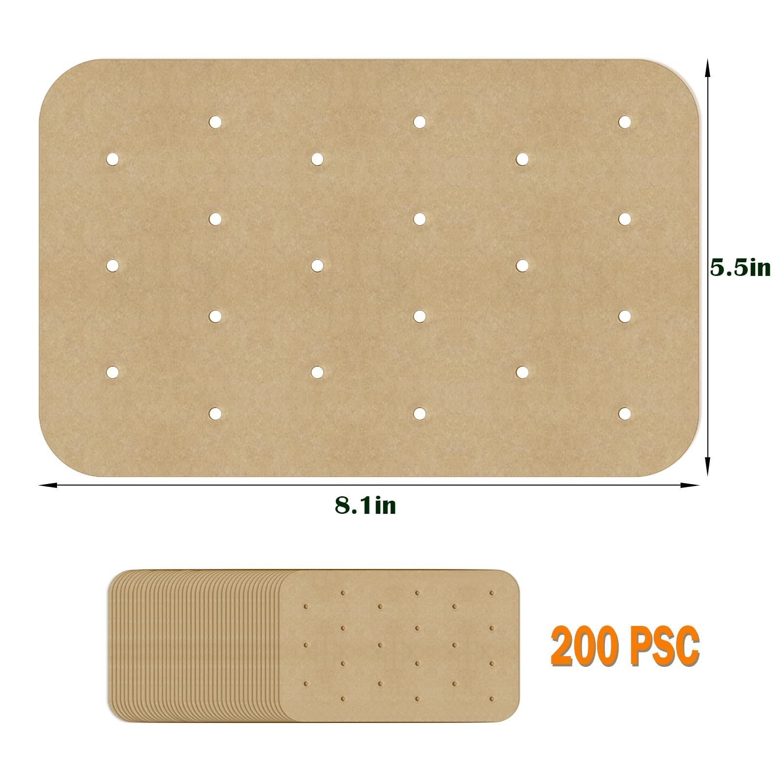 Air Fryer Parchment Paper 8.1 × 5.5 inches, × inches - 200 Pieces gallery
