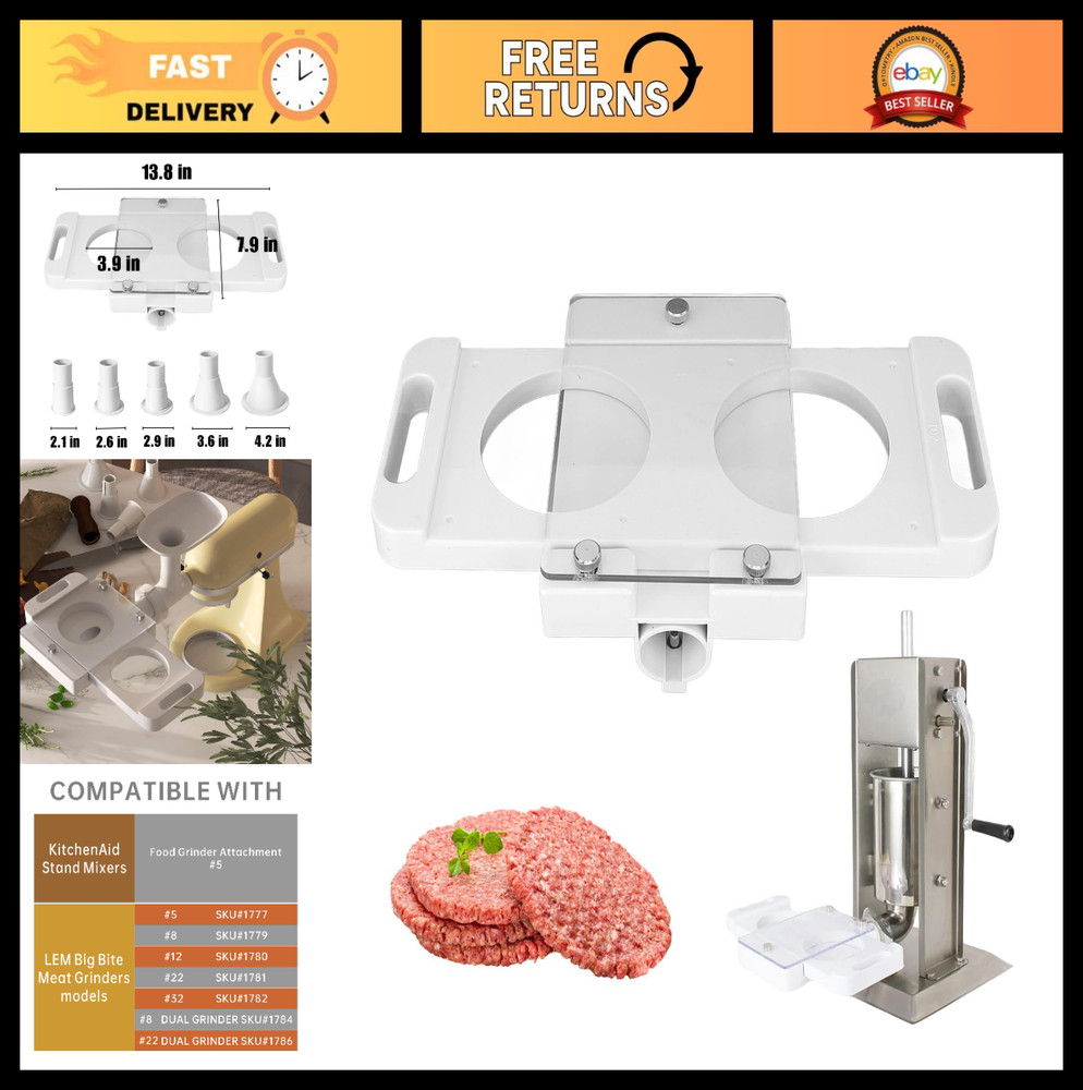 Adjustable Hamburger Press Patty Maker for Grilling, Stuffed Burgers & Sliders,