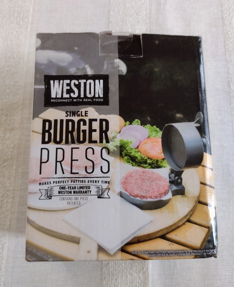 Weston Single Burger Press For 4 1/2" Diameter Patties 1/4" to 1 1/4" Thickness