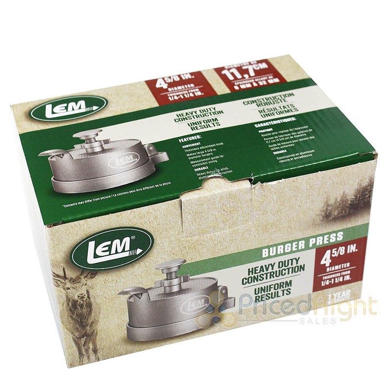 Burger Press Heavy Duty Non-Stick Adjustable Locking Wing Nut LEM Products 534 gallery