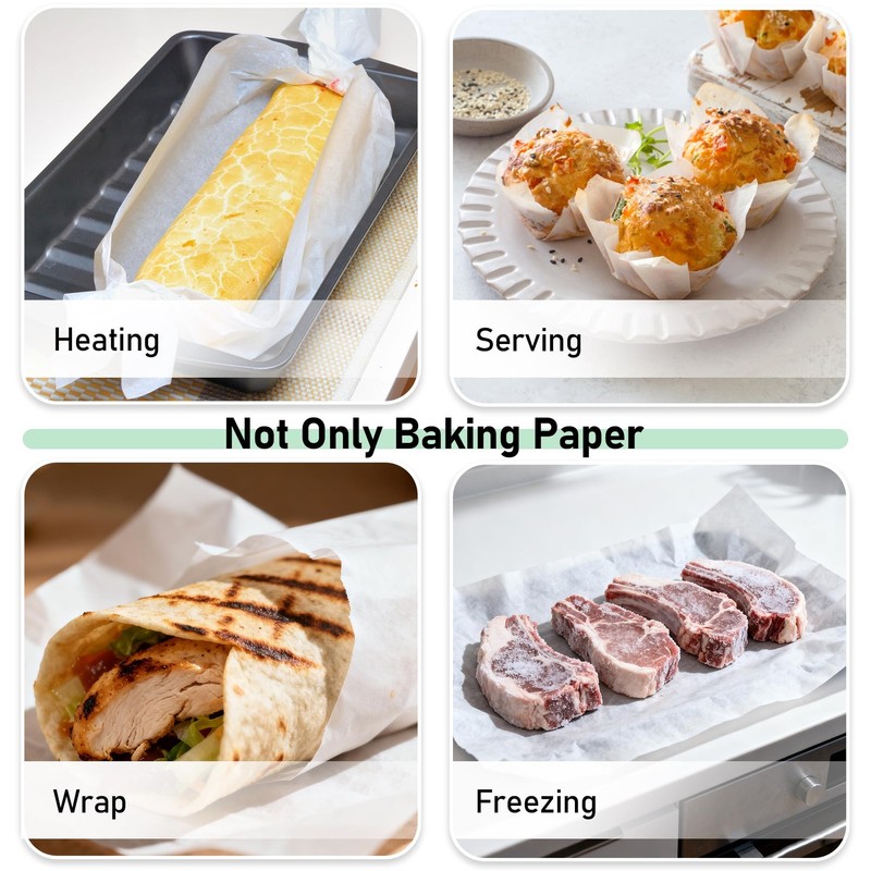 EcoDispose Non-Stick Precut Parchment Paper Baking Half Pan -500pcs, White gallery